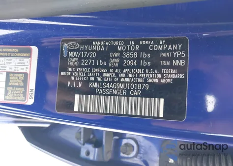 2021 Hyundai Elantra Sel из США, поврежденный, VIN KMHLS4AG9MU101879